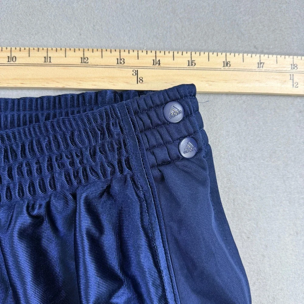 Adidas Pants Men Medium Navy Tear Away Snap Three Stripe Dazzle Baggy‎ Retro Y2K